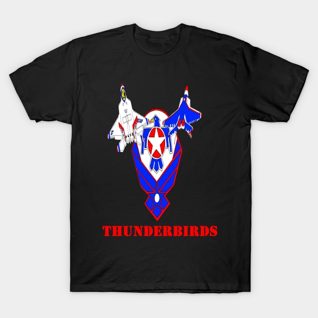 USAF Thunderbirds F22 Raptors T-Shirt by Joseph Baker